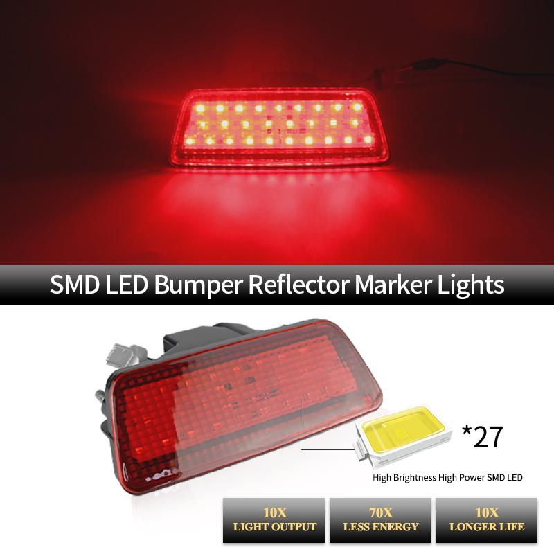 RED Smoke Car LED Rear Bumper Fog Lamp Brake Reflector Lights for Nissan Juke Rogue Fit XTrail X-Trail T32 2014-2018 26580-ED50A