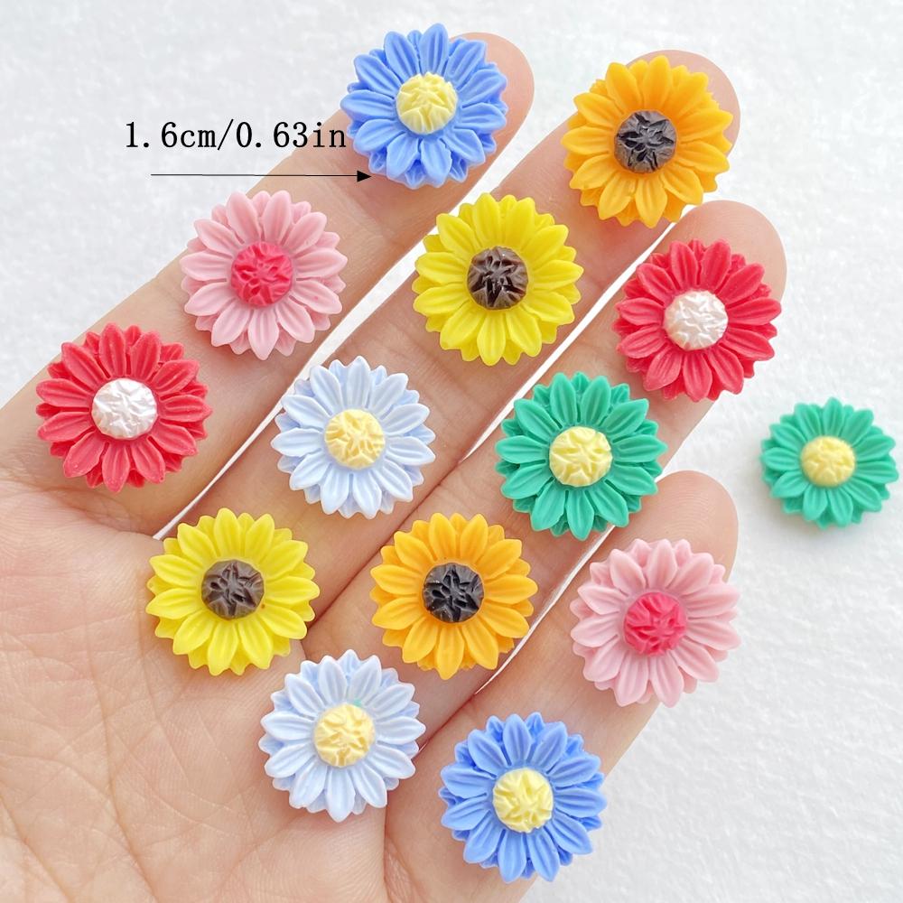 20Pcs Cute Mini Kawaii Cartoon Chrysanthemum Series Resin Scrapbook Diy Children Gift Hairpin Accessories