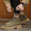 Men's High Top Matte Leather Martin Boots - Outdoor Work & Hiking Casual Boots for Autumn & Winter.