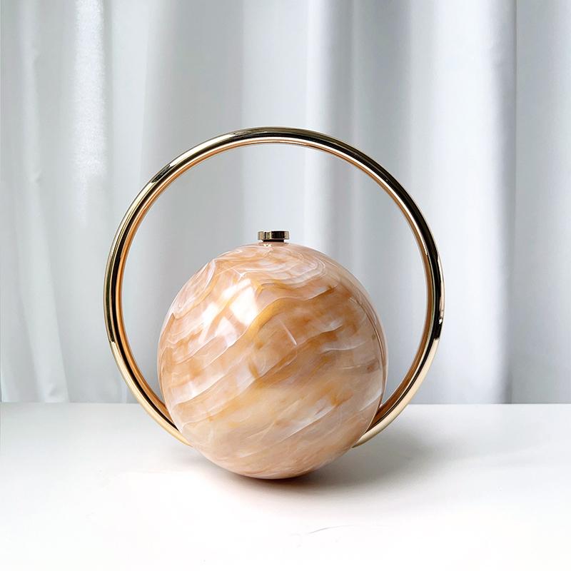 

Light Luxury Elegant Evening Bag French High-end Handbag Stylish Luxury Designer Spherical Bag Simple Versatile Textured Box Bag абрикосовый