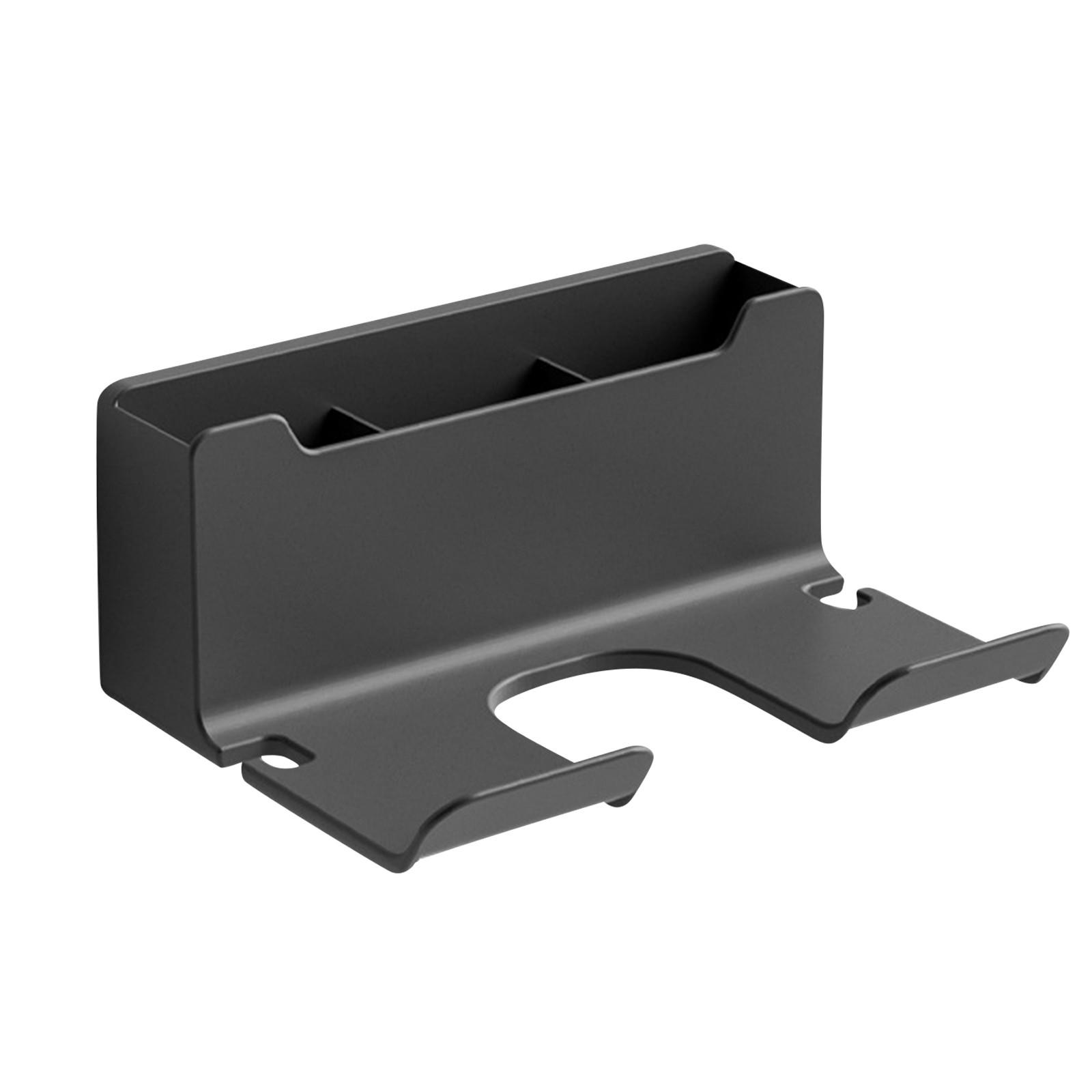 

Органайзер для хранения фена в ванной комнате, держатель для расчески, настенная подставка, самоклеящийся держатель для фена с зажимом для вилки One Size серый