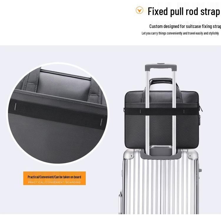 Men's Large Capacity Business Briefcase - Single Shoulder Crossbody Oxford Canvas Laptop Bag for 15.6" Devices.