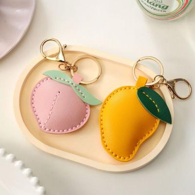 Cute Fruit Pendant Strawberry Bag Pendant Fashion Leather Keychain  Gift