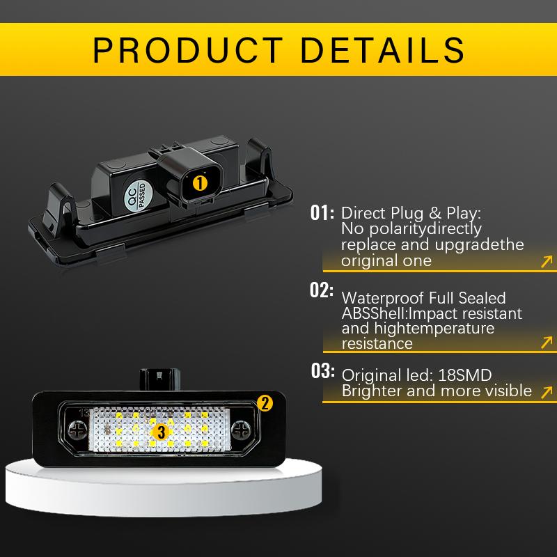 LLKD4 2x Canbus LED Bulb No Error License Number Plate Light For Ford Mustang 2010 2011 2012 2013 2014 For Focus Fusion Flex Taurus