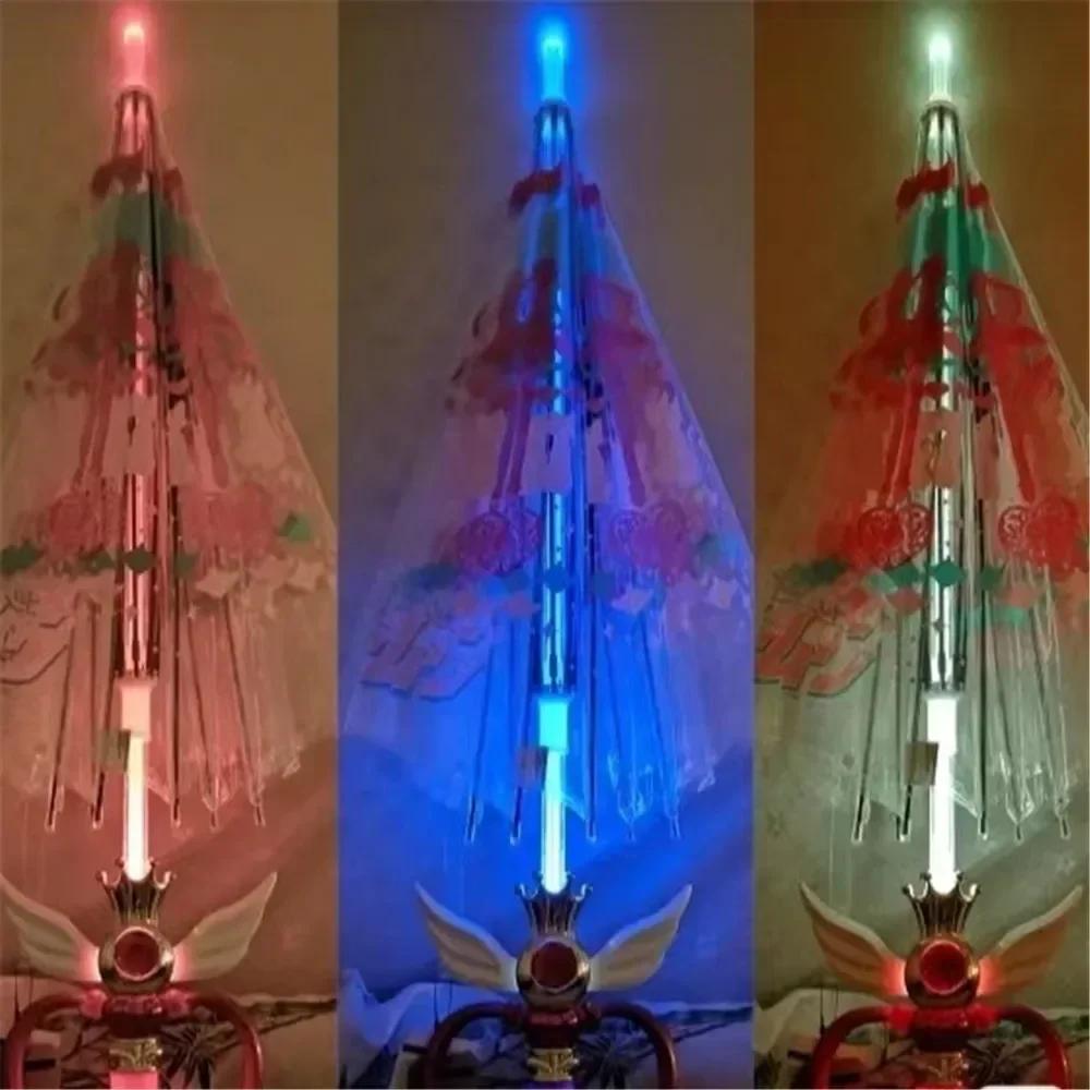 Rain Gear Pink Luminous Umbrella Sailor Moon Magic Stick Umbrella Transparent Rain Gear Paraguas for Girls Kids Umbrellas Gift