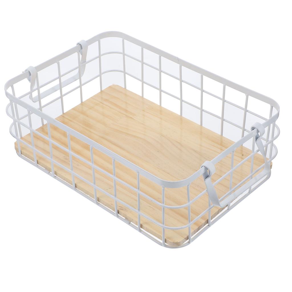 Metal Wire Mesh Basket for Kitchen Storage Fruit Vegetables Sundries Desktop Organizer Decorative Farmhouse Style Black Storage