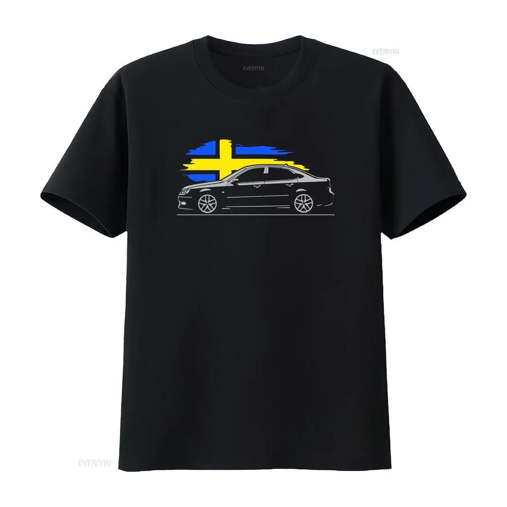 T Shirt for Saab 9 3 Aero Fans Turbo 3x 1 8t 2 0 V6 Classic Swedish Sportscar Print vintage Washed Slightly streetwear