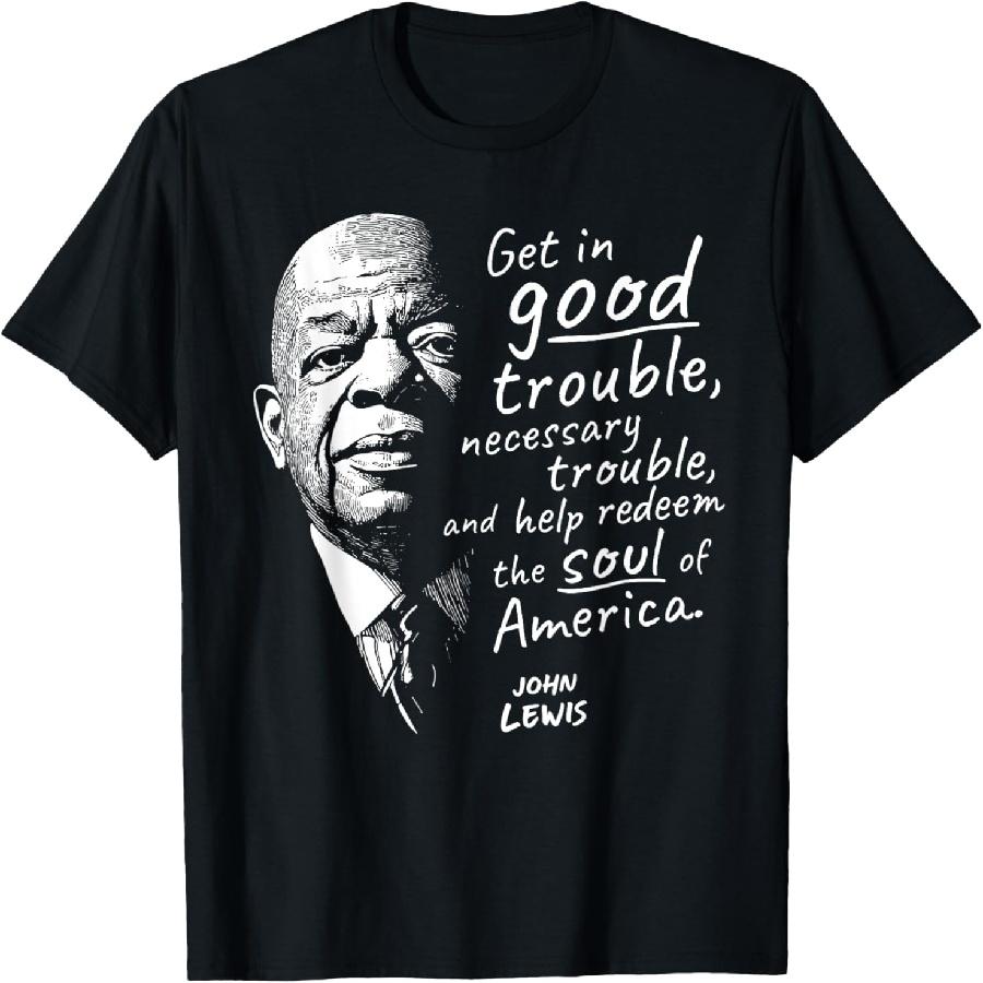 Футболка John Lewis Good Necessary Trouble and Soul of America XXXXXL чёрный