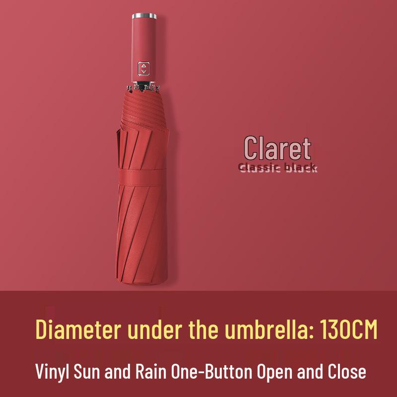 Stabiler winddichter automatischer Faltregenschirm für Männer und Frauen – Großer Sonnenschutz für jedes Wetter, anpassbar für Werbung