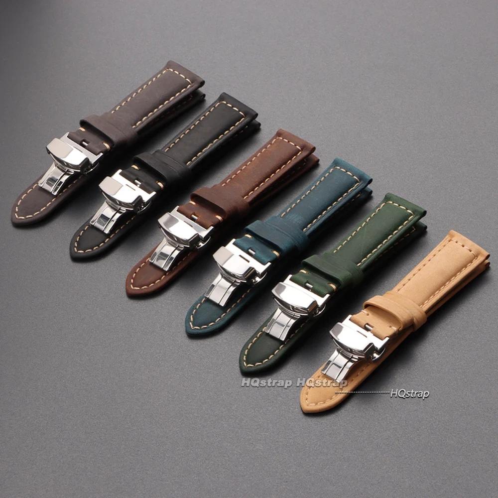 Cinturini per Orologi in Vera Pelle di Vitello con Fibbia a Farfalla 20mm 22mm 24mm 26mm Cinturino per Orologio Business Sostituzione Cinturino Orologio da Polso
