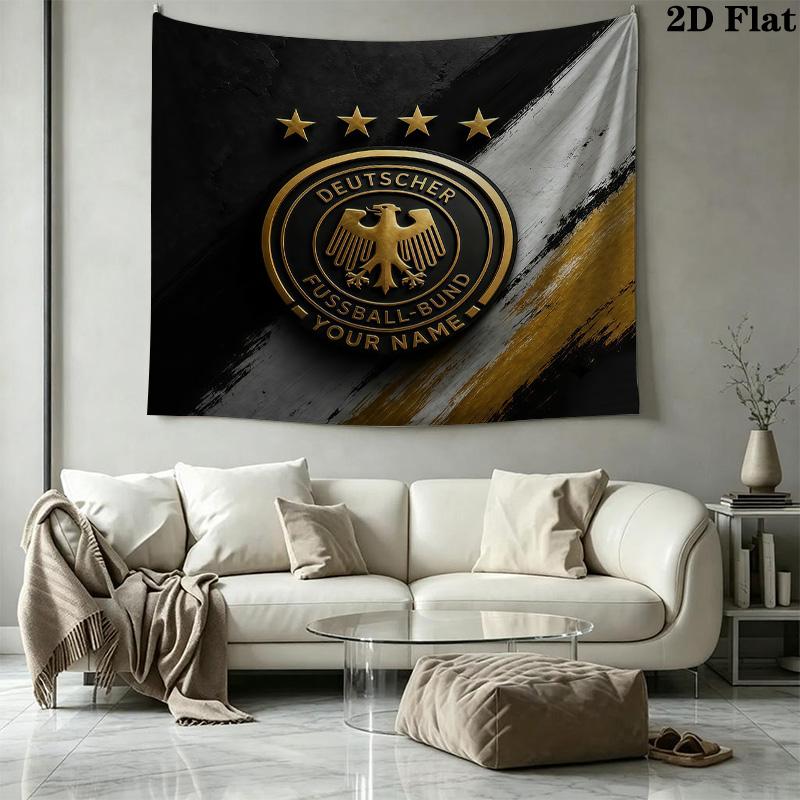 Custom Name Deutscher Fußball-BundPrinted Tapestry – Wall Hanging for Bedrooms, Dorms, and Home Decor