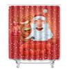 Christmas Waterproof Shower Curtain Four-Piece Floor Mat Combination Set Household Door Mat Bedroom Living Room Carpet