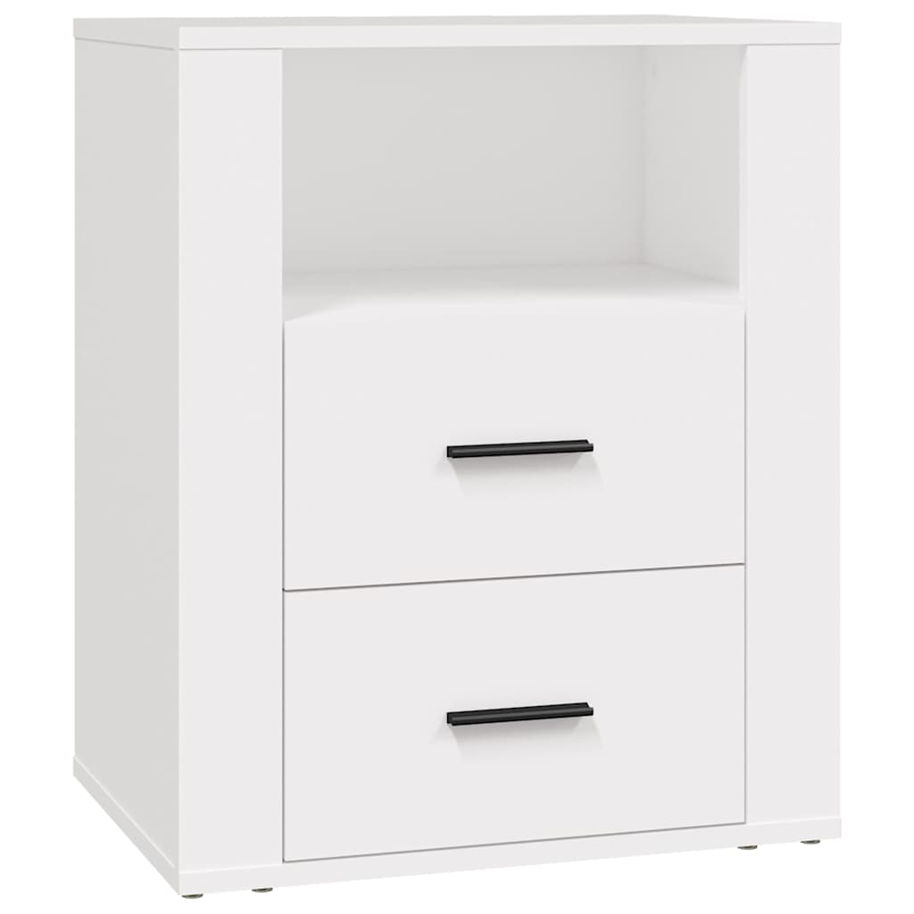Nightstand White 50x36x60 cm Engineered Wood