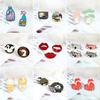 2-4Pcs/Set Funny Goose with Knife Brooch Enamel BULLSHIT Remover Old Signal Television Lapel Pin Women Red Lip Badge Hat Jewelry