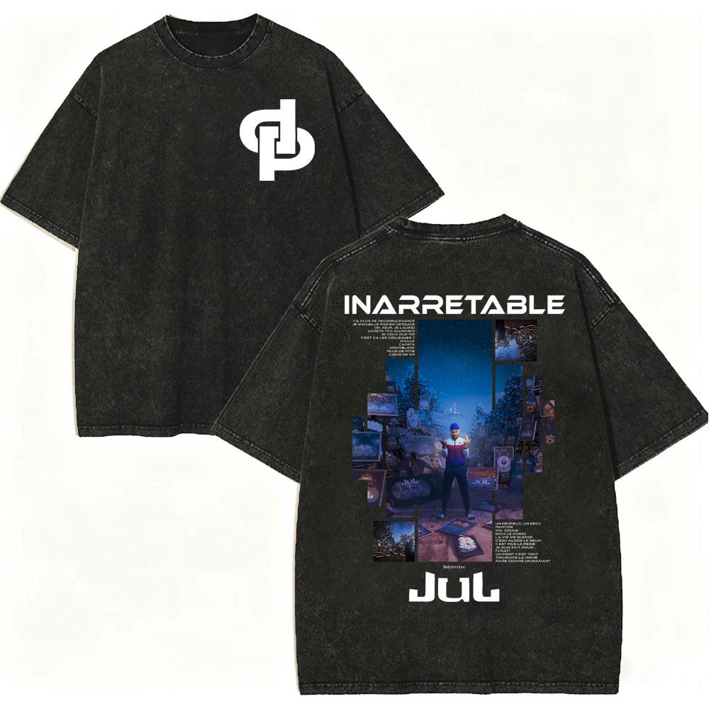 Vintage Washed Rapper JUL Album Graphic T Shirts Men Women Clothing Fashion Hip Hop T-shirt Summer Casual Loose Cotton T-shirts