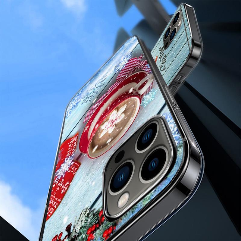 Winter Coffee Christmas Phone Case For iPhone 17 Air 16 15 Plus 11 14 Pro Max 13 Mini 12 7 8 + SE Pattern Art Customized Cover 1