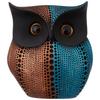 Modern Classy Happy Owl Resin Art Figure Showpiece (Pack of 1, Pink & Blue)