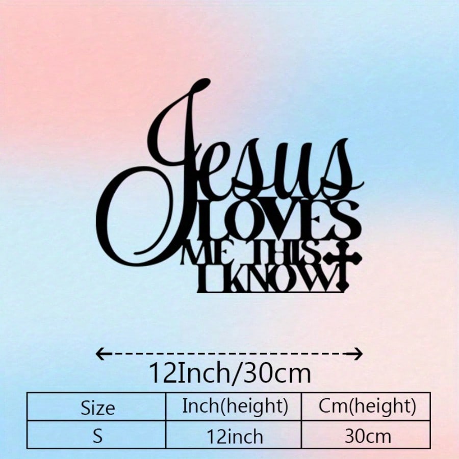 

Metal Cross Wall Art Jesus Loves Me Religious Decor for Home Church Gift Outdoor Indoor різнокольоровий