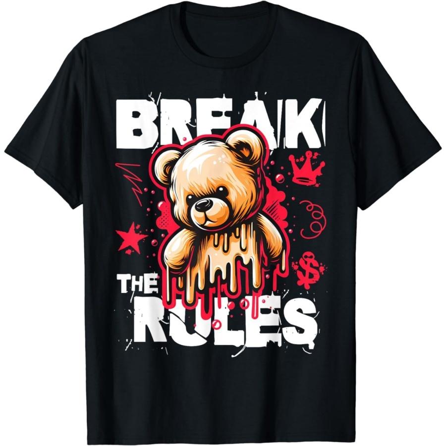 Медведь Капающий Нарушай Правила Стиль Граффити Животное Футболка XXXXXL чёрный