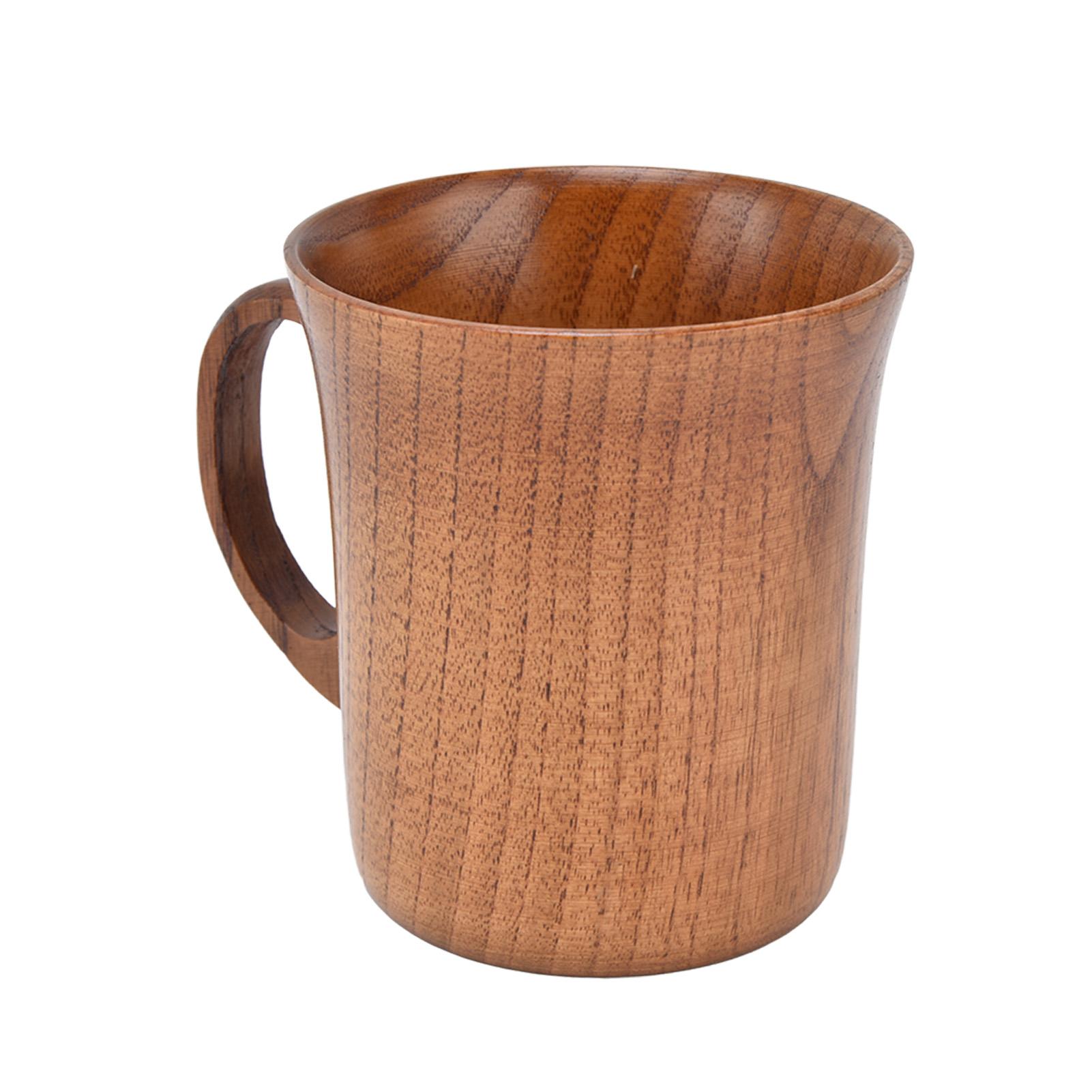 

280 мл деревянная кружка с ручкой из мармеладного дерева для офиса, чая, кофе, воды, вина, виски L