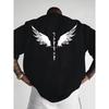 Men Women T-and Kids Tshirt Gothic Angel Wings & Mystical Runes Print Tee Edgy Streetwear Casual Cotton Short Sleeve Tops
