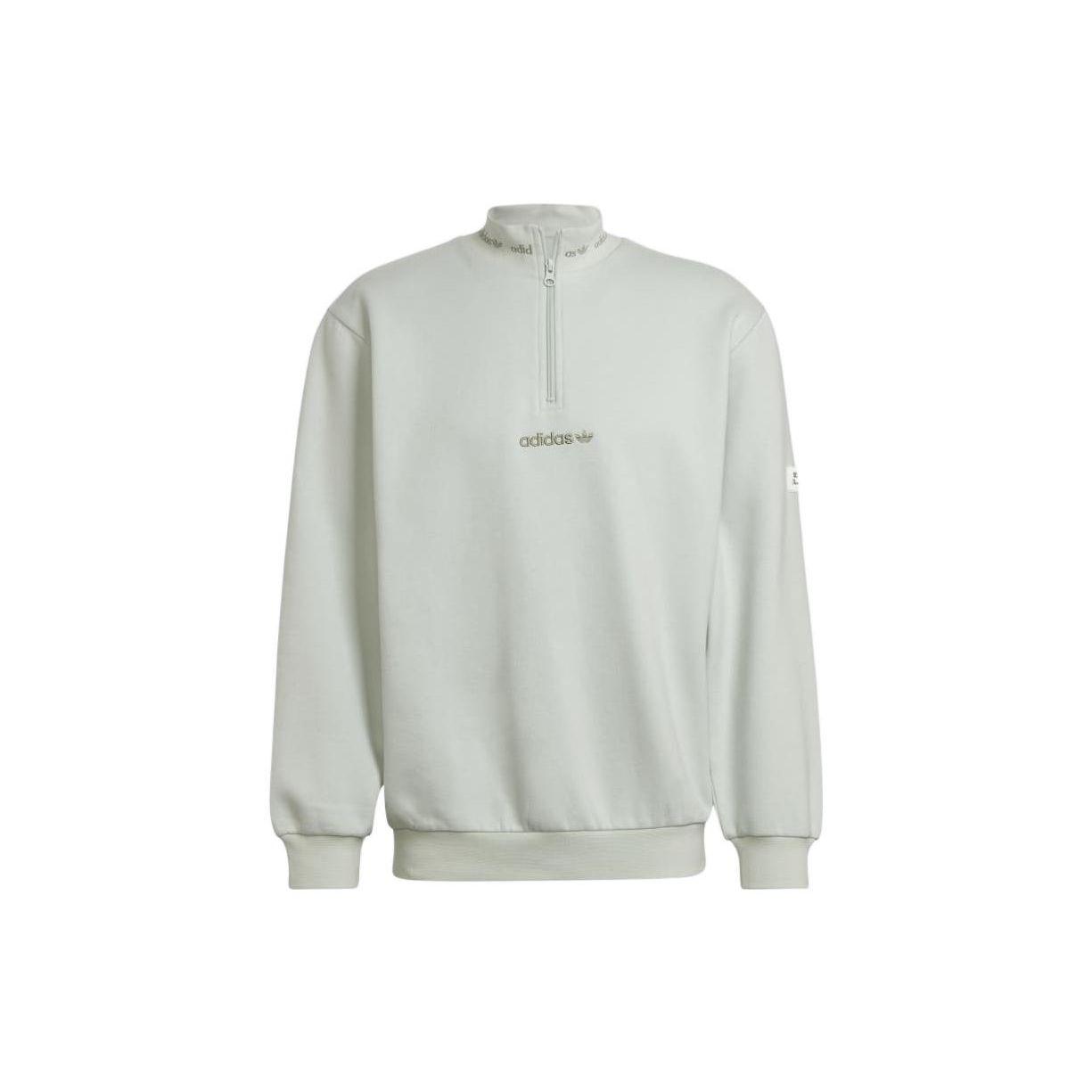 Adidas Originals Trefoil Logo Solid Color Casual Sports Pullover Sweatshirt Men Light-Green HM2657 M