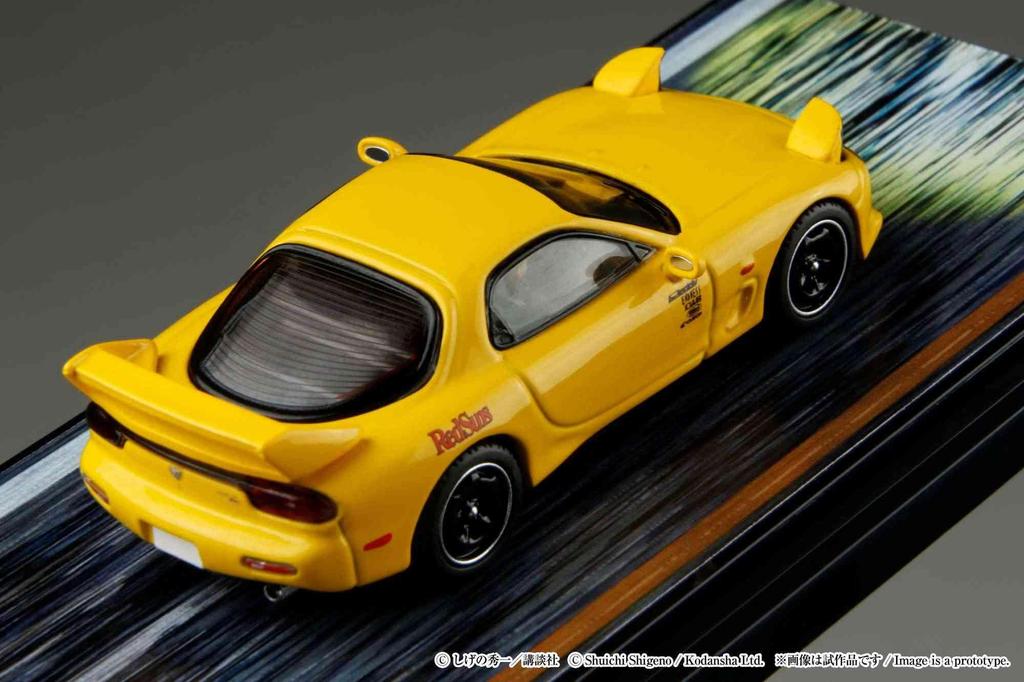 HJ64 164 Mazda RX-7 (FD3S) RED SUNSInitial D with Takumi Fujiwara and Keisuke Takahashi Driver Figures Included, Finished Product