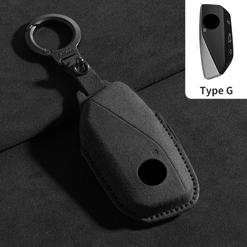 Suede Leather Car Remote Key Case Cover Shell for BMW 7 Series G70 G09 XM U06 G81 M3 I7 X7 G07 LCI IX I20 X1 U11 Protector Fob