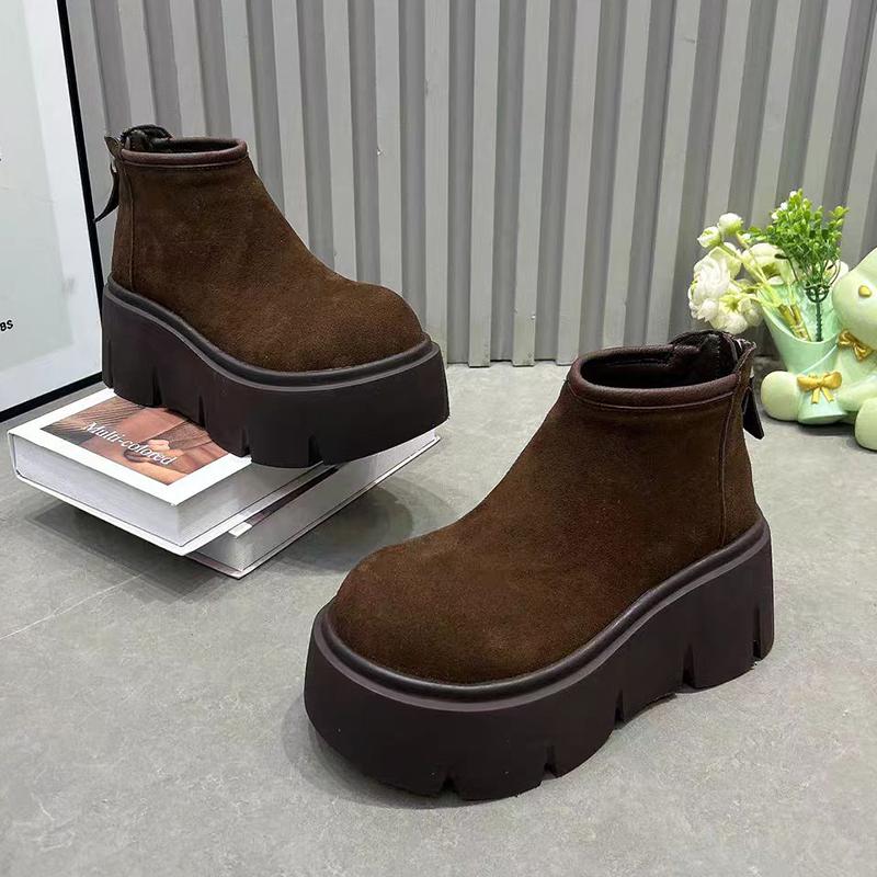 Fashion Platform Women Ankle Boots Flats Fashion Shoes Winter Designer Women Casual 2025 New Dress Cozy Goth Brand Chelsea Botas Mujer