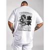 Tokyo Dragon Back Print Men's Graphic Tee Soft Cotton Casual Short Sleeve Crew Neck T-Shirt