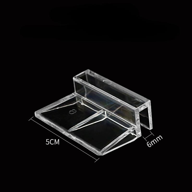 

4 шт. держатель для крышки аквариумного стекла, акриловые зажимы для крышки аквариума, опорный кронштейн для безободкового аквариума