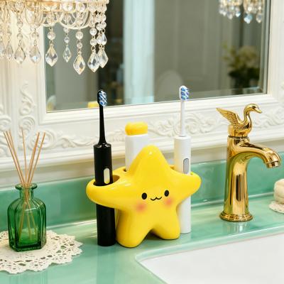 1/2Pcs Electric Toothbrush Holder with Anti-Slip Design Cartoon Star Shape Stable Placement Toothbrush Organizer Bathroom Accessory