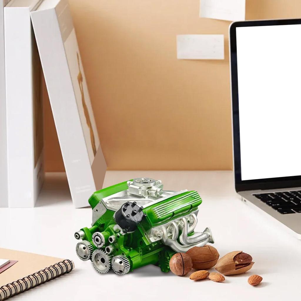 V8 Model Engine Resin Sculpture for Home Decor Resin Figurine Table Decor Home Decoration Sculpture Craft for Desk Bookshelf