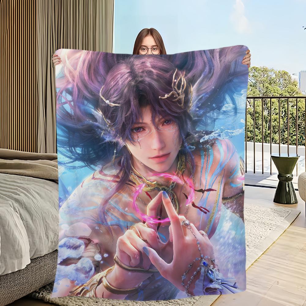 Love and Deepspace Rafayel Submerged Eclipse Merling Oath warm soft plush blanket for sofa living room bedroom travel Flannel