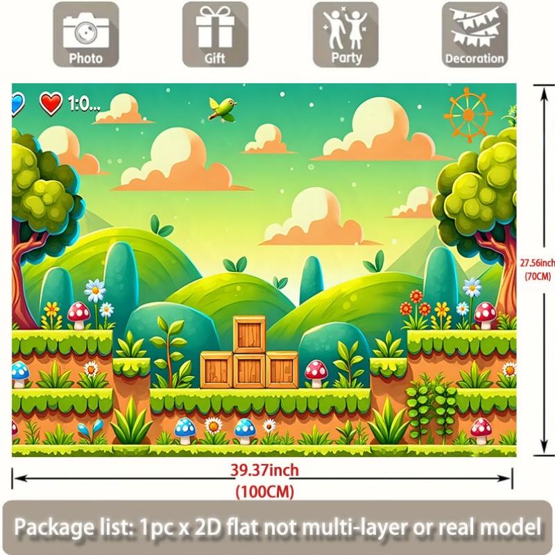 2D Plane - 2D Plane - A 1-piece 2D plane banner with a vibrant image, inspired by games