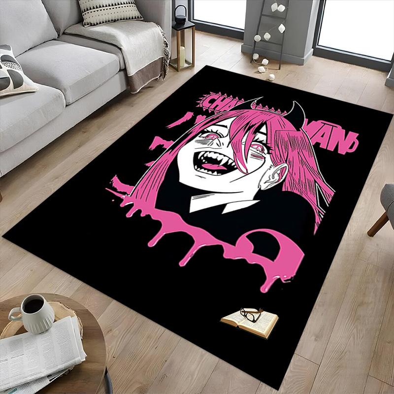 1pc Devilman Home Office, Durable Polyester Floor Mat with Easy, Office Decor, Urban Style, Nonslip Backing