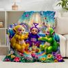 1PC Tele-tubbies Celebration Flannel Blanket Gift, Suitable for Both Men And Women, Soft Ideal for Beds And Sofa, Birthday Or Christmas Gift