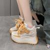 Fashion 11CM Women Chunky Sneakers Spring Autumn Breathable Casual Shoes Wedge Heels Platform Shoes Chaussures Femme Sports Dad Shoes