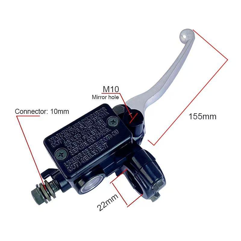 Motorcycle Brake Pump Front Master Cylinder Hydraulic Brake Lever Left Right M10 Mirror Hole for 22mm Handlebar T2/T3/T5