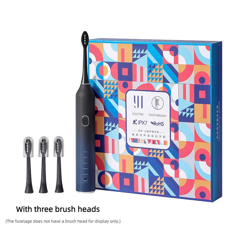 

2025 Новая электрическая зубная щетка IPX7 Водонепроницаемая умная звуковая щетка Ультразвуковое отбеливание зубов Зубная щетка для зубных щеток 120 дней чёрный