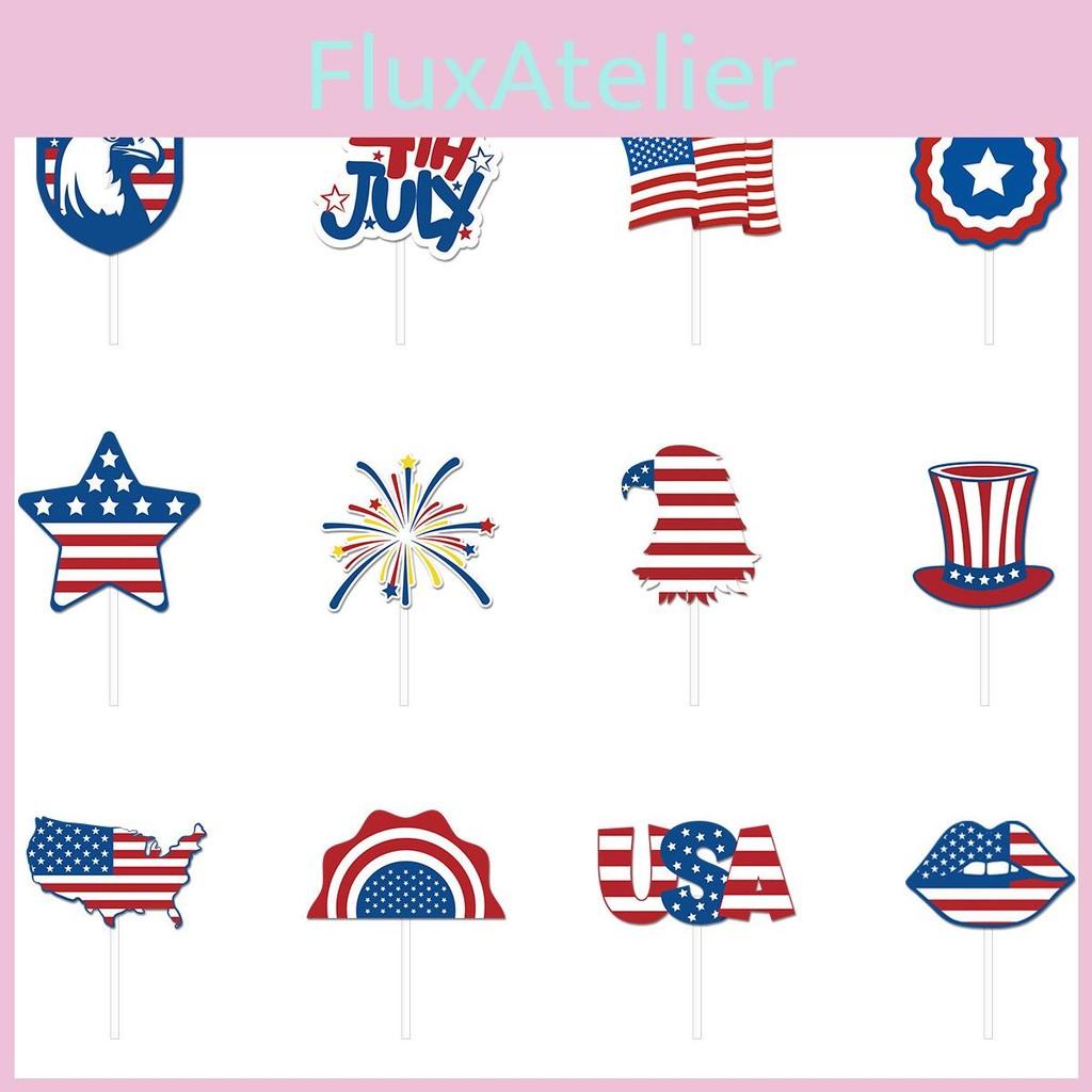Day Usa Independence Flag Cake Insert Card For Party Table Dessert Decoration