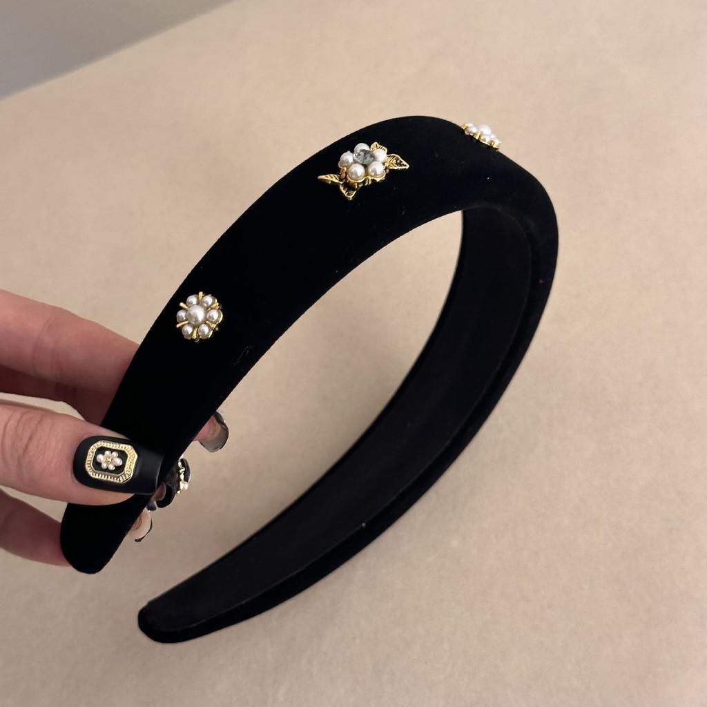 French Style Handmade Butterfly Wool Waves Hairband Fairy Cute Simple Temperament Exquisite Pearls Hair Accessories New