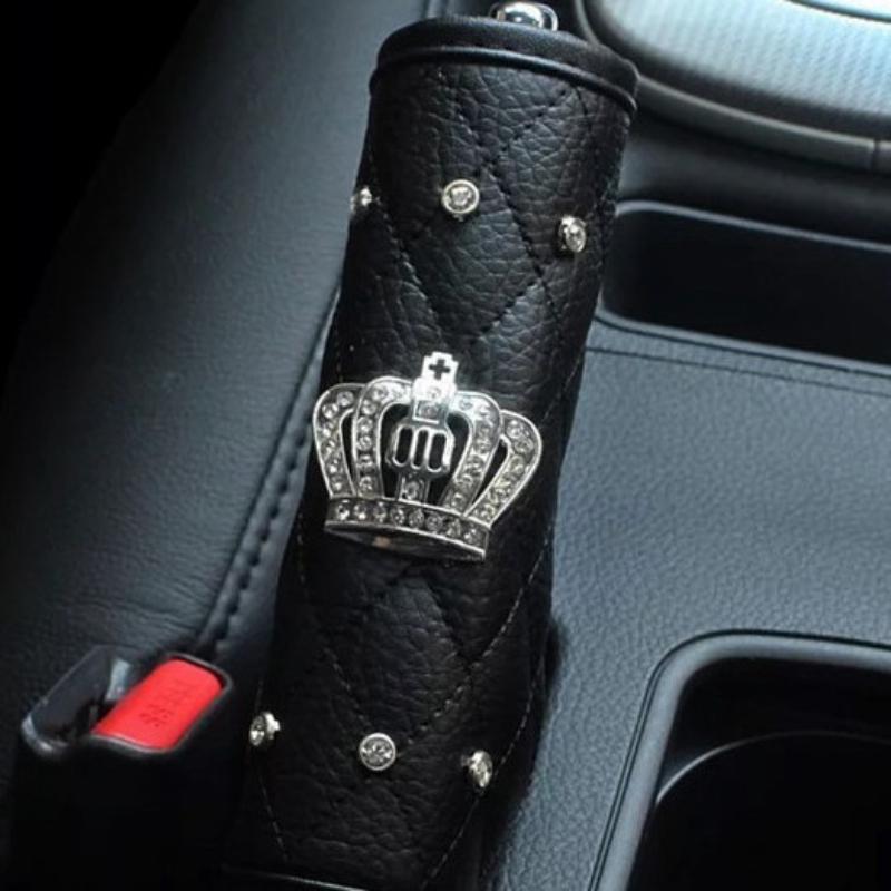Rhinestone Inlaid Crown Steering Car Seat Belt Shoulder Protection Cover Automatic Transmission Handbrake Protection Cover
