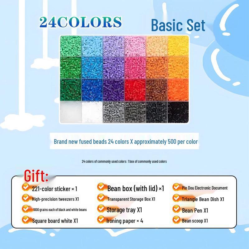 Perler Beads Refill Pack: Fusion Beads 2.6mm, 221-Color Complete Set with Toolkit Accessories