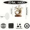 1 Elegant Crystal Vase with White Lily and Gold Decoration -2D Flat Living Room, Office Decoration | Perfect for Home Decoration