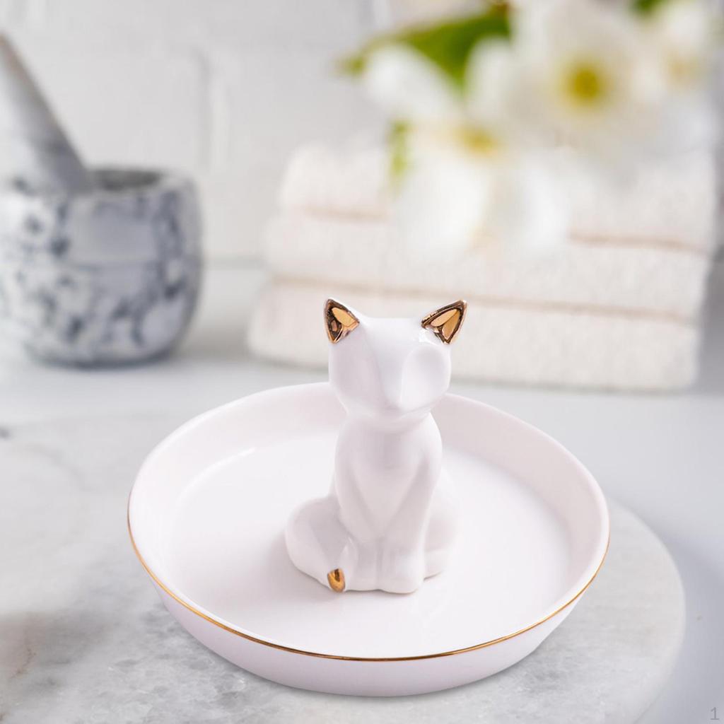 Keramický šperkový talíř, figurka zvířete, komoda, dárek, multifunkční prsten, cetka