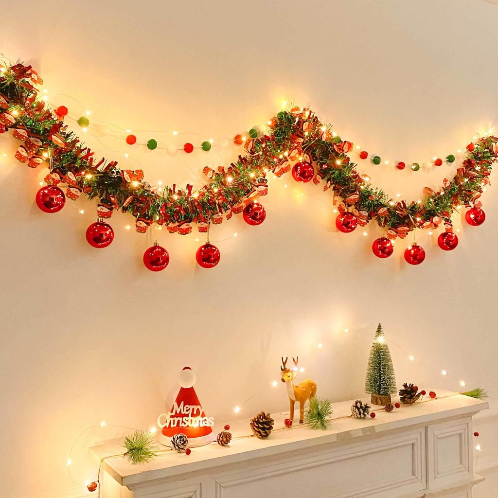 Christmas Tinsel Garland for Tree Ornaments and Wall Decor