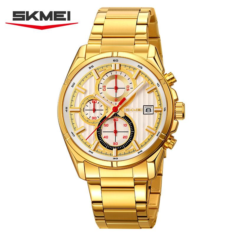 Men's Quartz Watch Multifunctional Waterproof Watch Fashion Watch Business Luminous Steel Belt Quartz Watch Men's