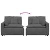 Modular Sofa End Module with Armrest Dark Gray Cushions 100 Cm