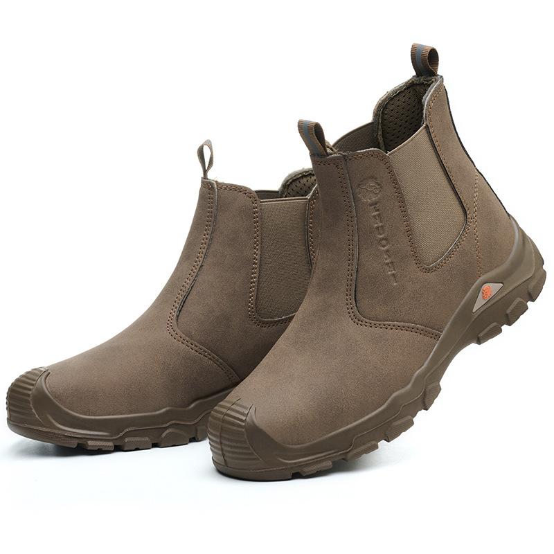 Customized labor insurance shoes men's waterproof, oil-proof, smash-proof, puncture-proof, lightweight and breathable steel head, anti-scalding, acid